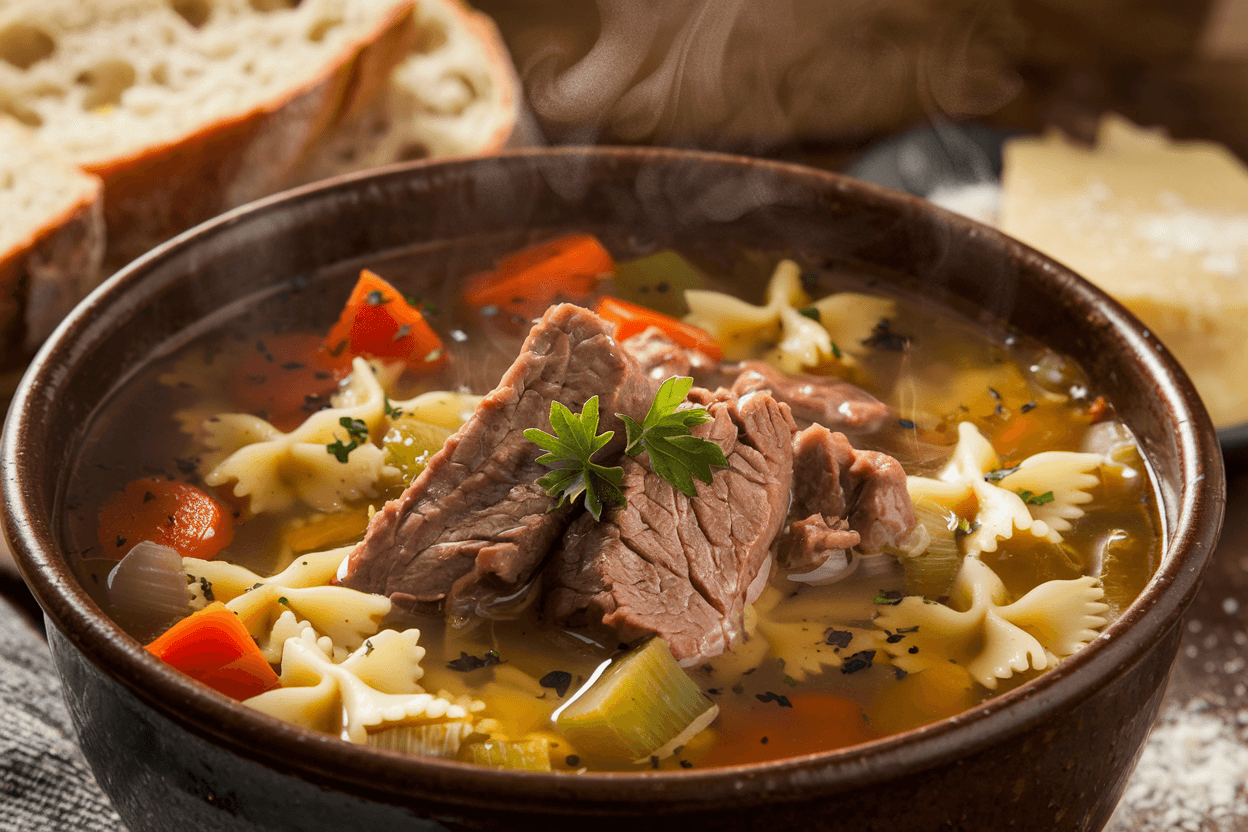 Rustic Beef Pastina Soup Recipe