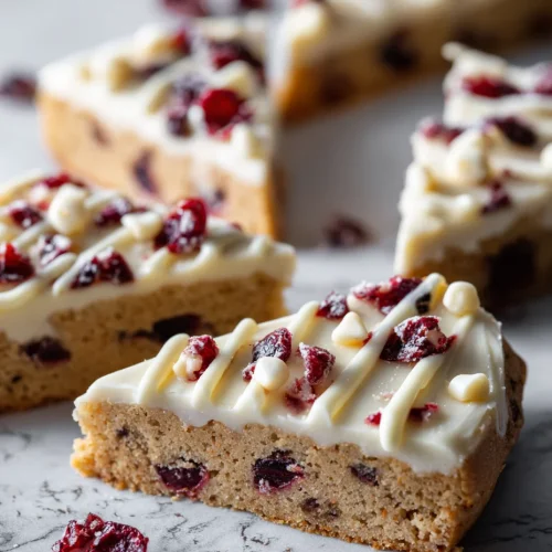 Starbucks cranberry bliss bar with white chocolate frosting and cranberry pieces