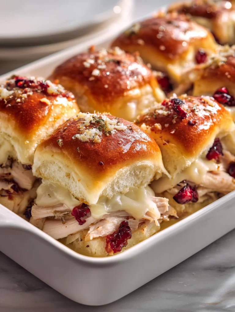 Turkey cranberry sliders with melted cheese on soft dinner rolls