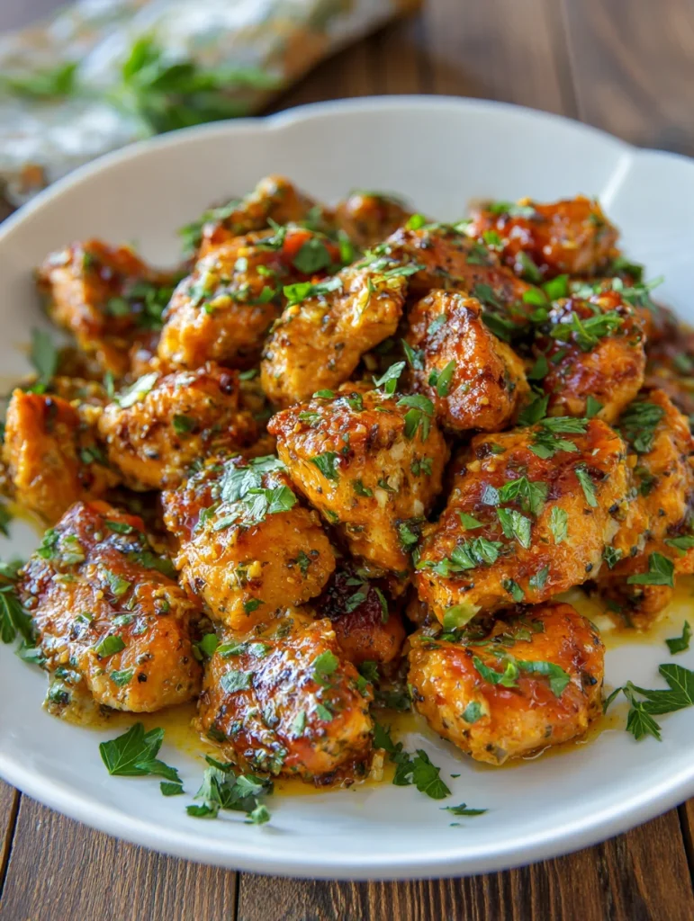 Cowboy butter chicken bites in garlic herb sauce