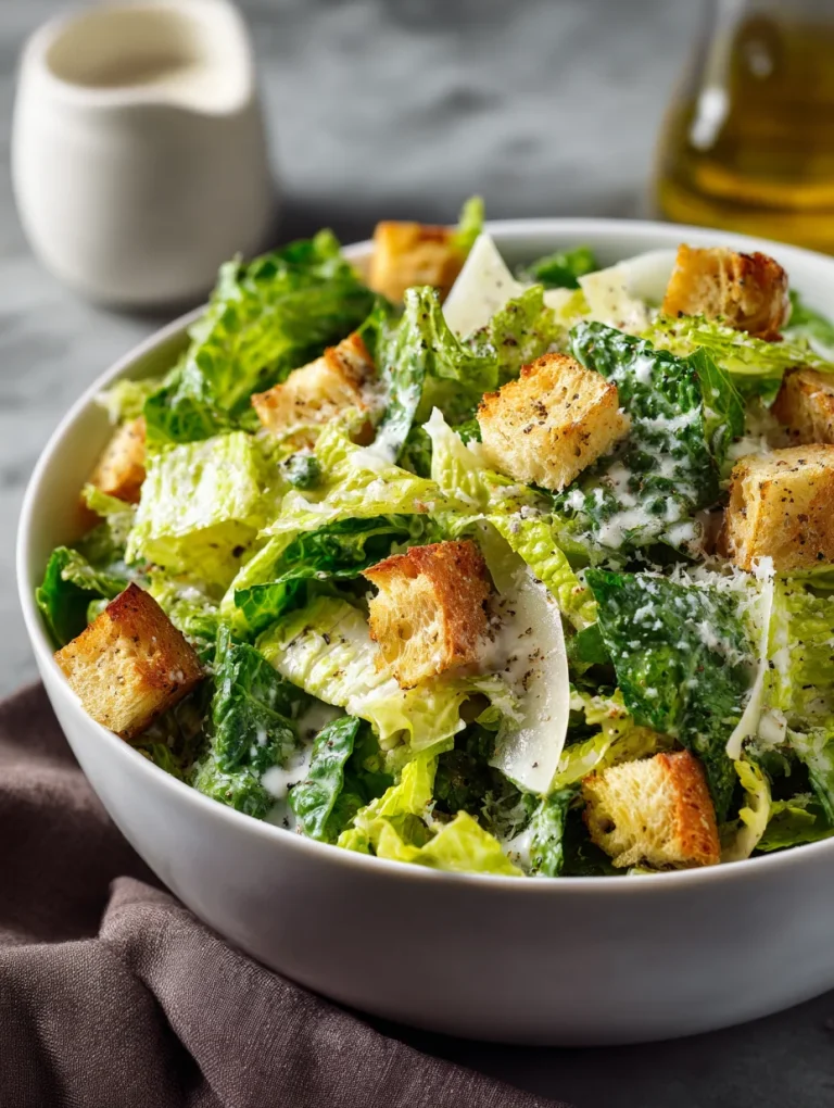 Classic Caesar salad with romaine lettuce, croutons, parmesan, and creamy dressing.