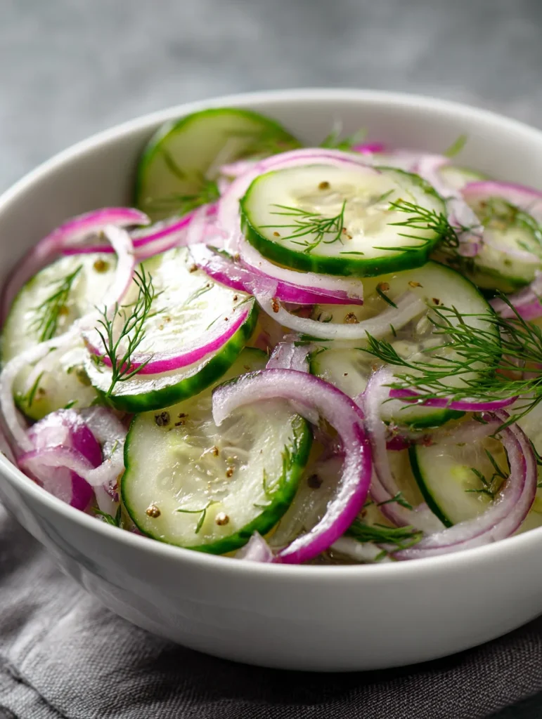 Cucumber and red onion salad with fresh dill